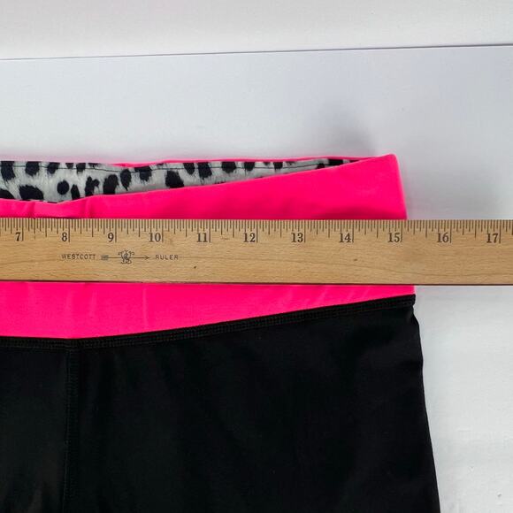 VTG Y2K Victoria's Secret PINK LOGO Women's M Fold Over High Waist Full Leggings - Picture 7 of 8